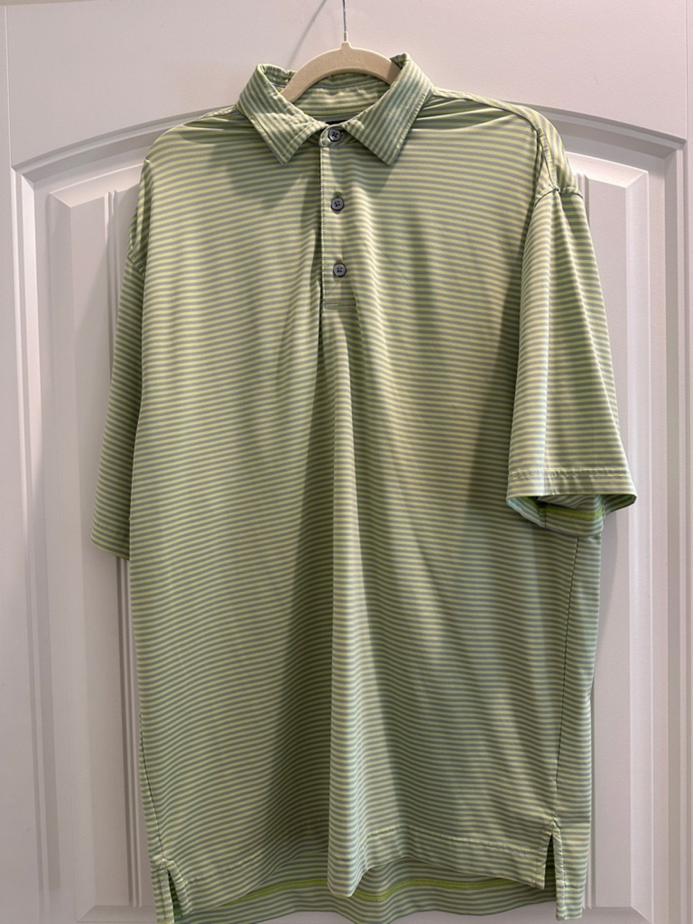 FootJoy Light Green Striped Performance Polo